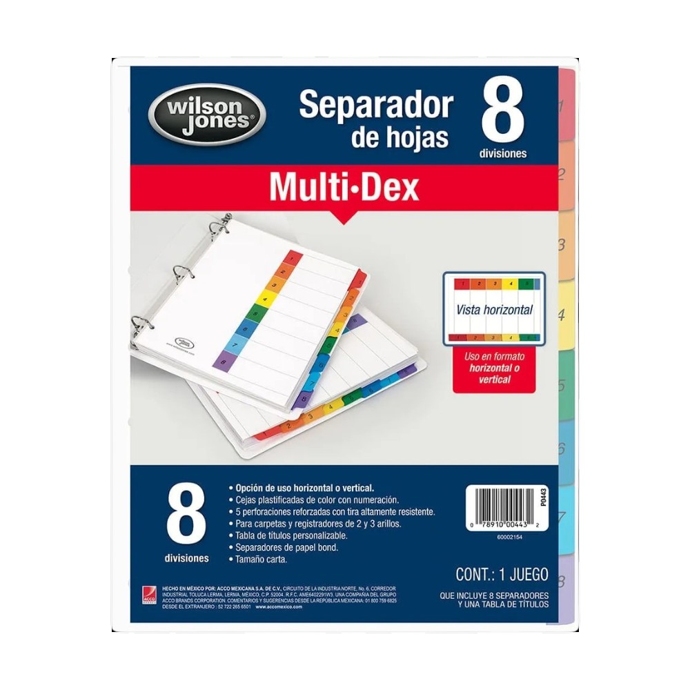 [ACCP0443] SEPARADOR ACCO MULTIDEX COMPLETE 8 DIV.