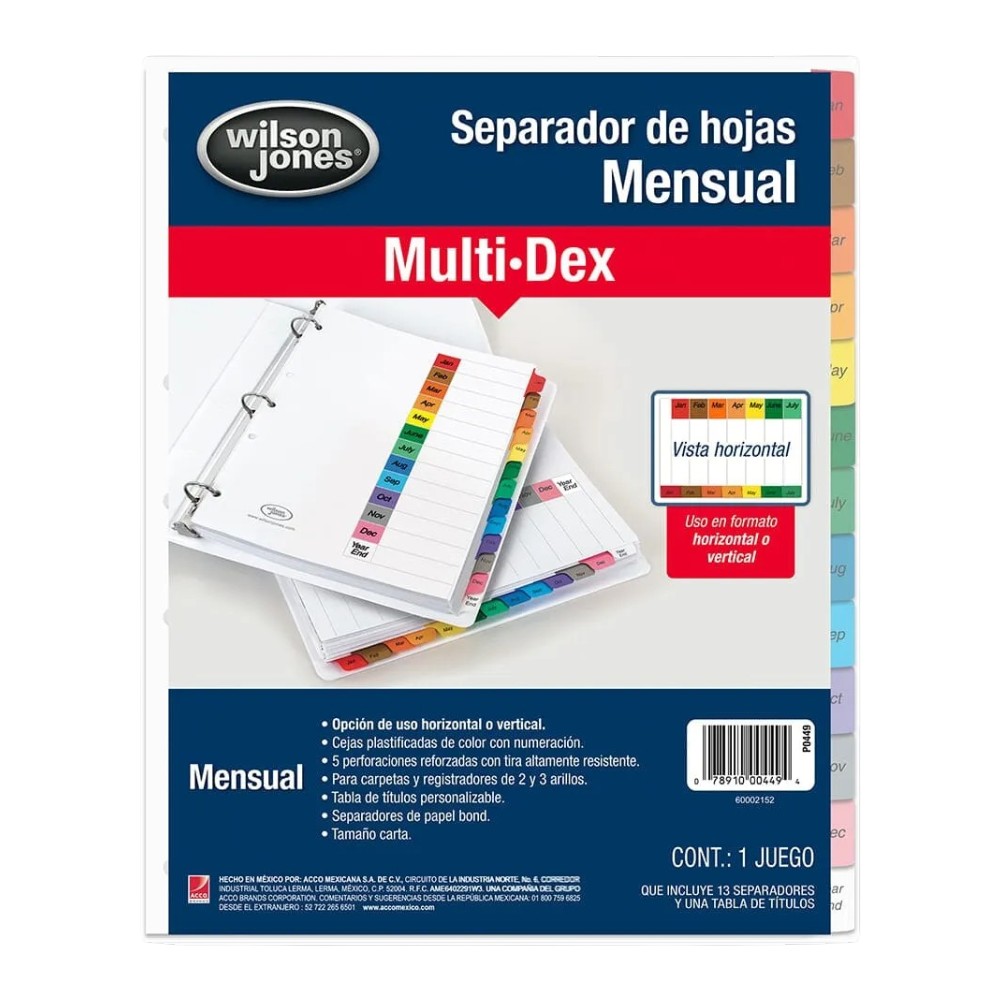 [078910004494] SEPARADOR ACCO MULTIDEX COMPLETE MENSUAL