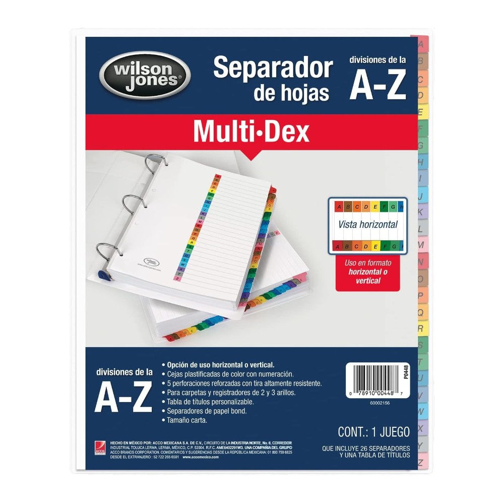 [ACCP0448] SEPARADOR ACCO MULTIDEX COMPLETE A-Z