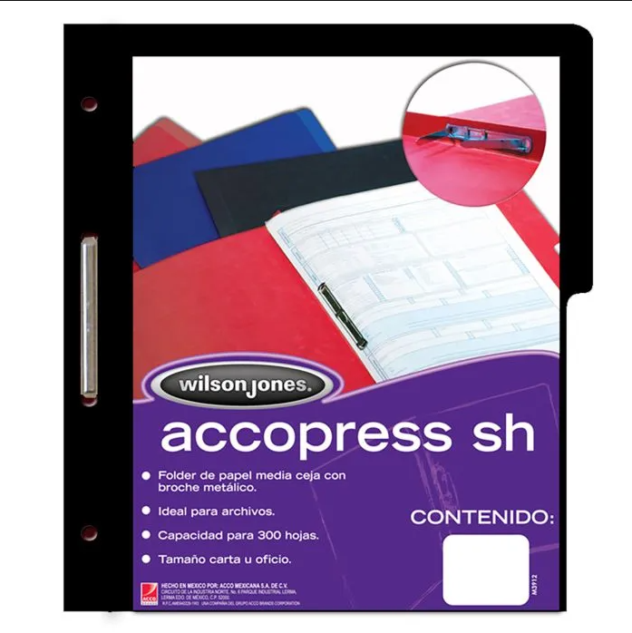 ACCOPRESS M/C CTA NP NEGRO C/10PZA
