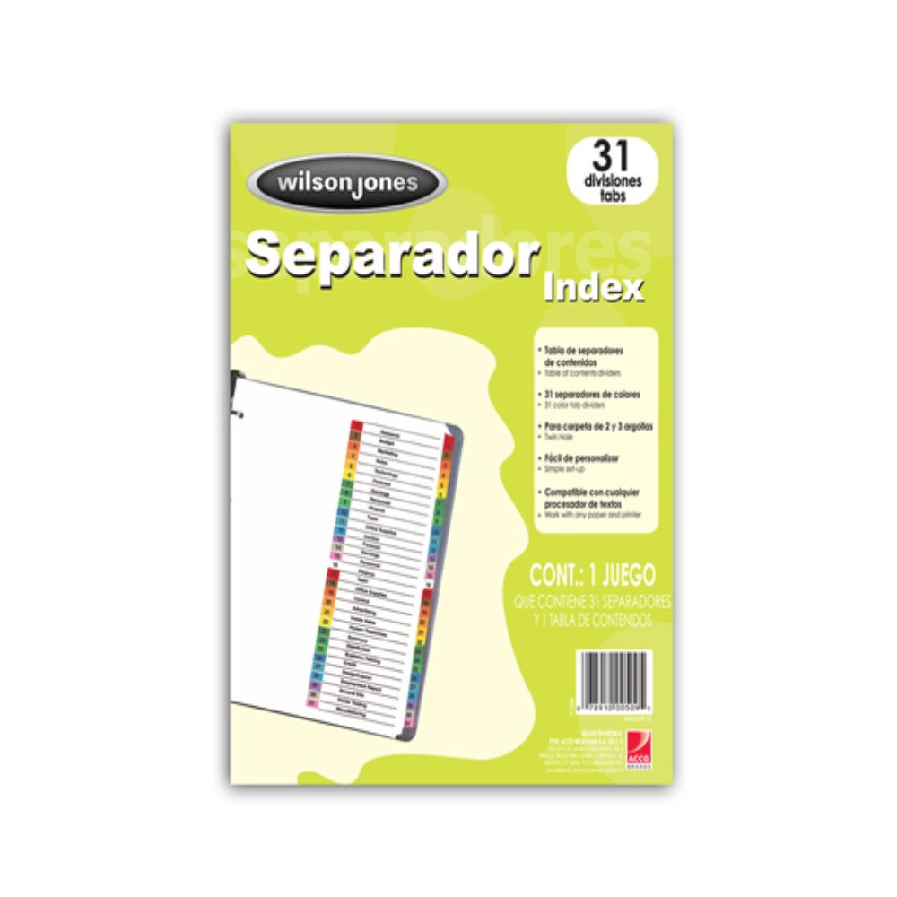 [ACCP1347] SEPARADOR ACCO NUMERADO COLOR