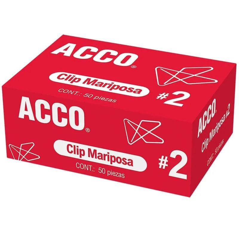 CLIP ACCO MARIPOSA #2 C/50PZAS