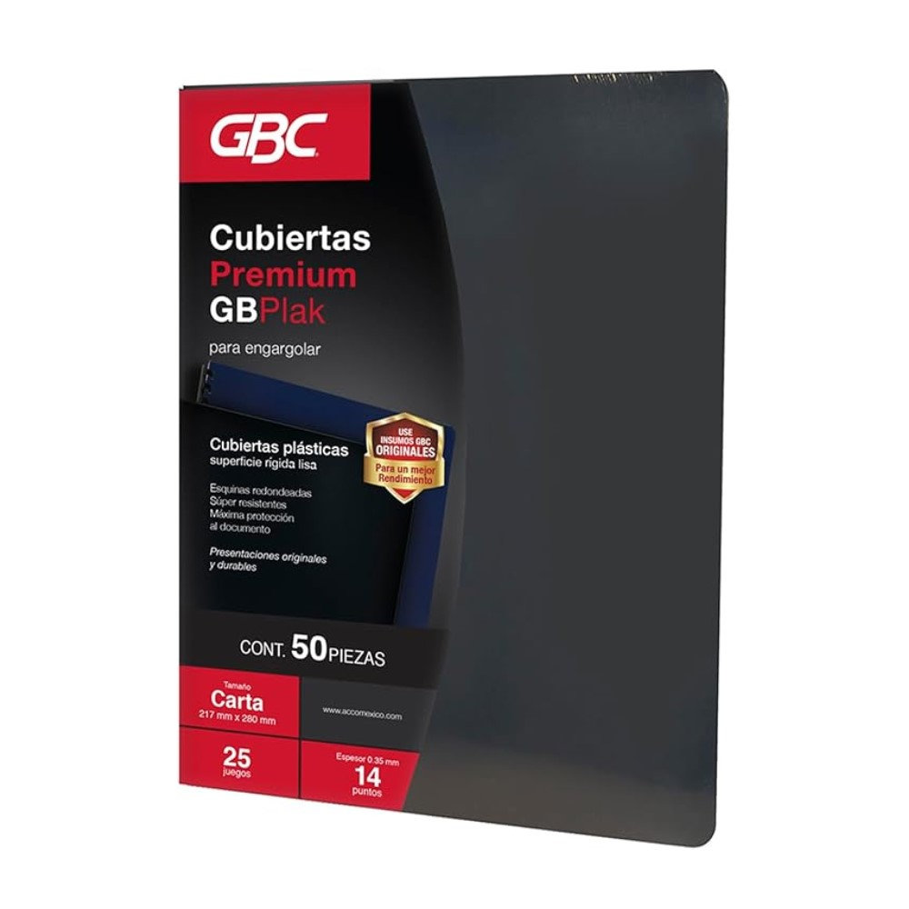 [ACCP3539] PASTA P/ENCUADERNAR PREMIUM LISO NEGRO T/C C/50PZAS