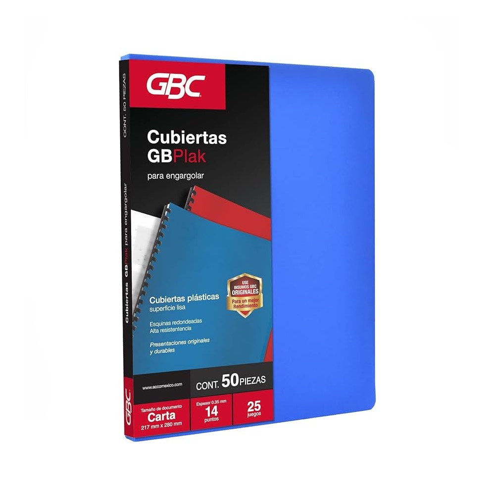 PASTA P/ENCUADERNAR GBPLAK LISO/AZUL MEDIO C/50PZA