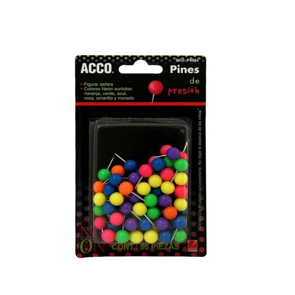 [ACCP4024] PINES DE BOLA NEON C/80PZ