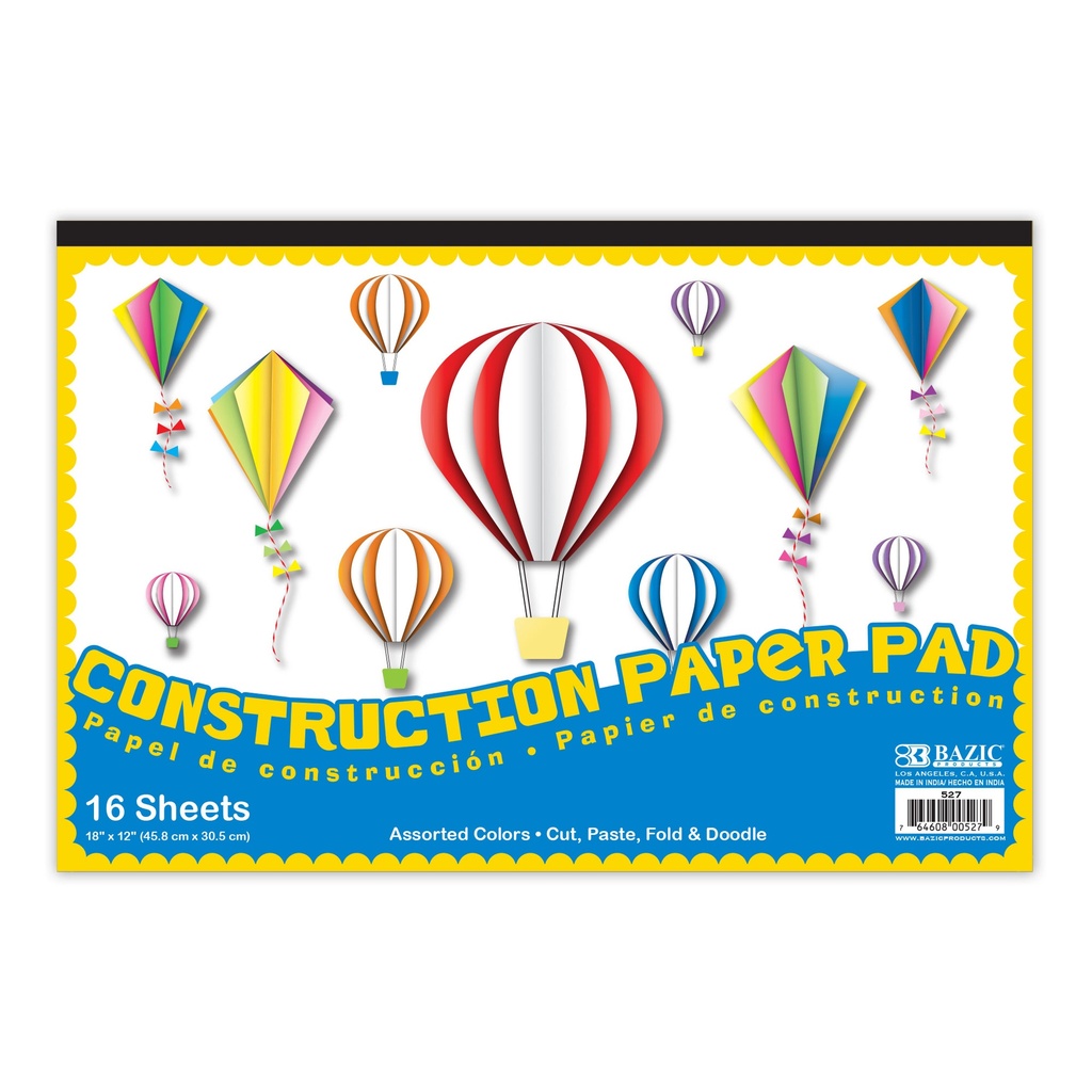 PAPEL CONSTRUCTIVO BAZIC C/16HJS 18"X12"