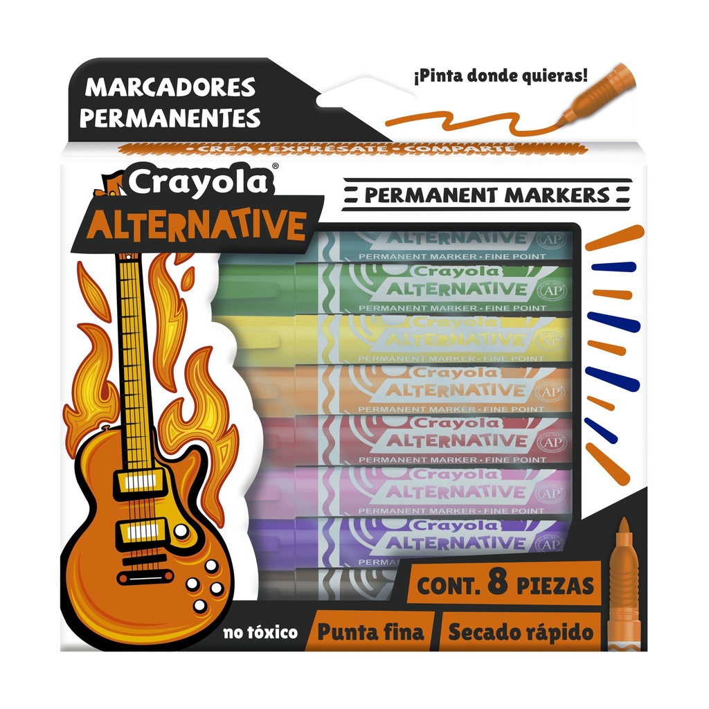 [CYO265081] PLUMONES CRAYOLA PERMANENTES ALTERNATIVA C/8 PZAS
