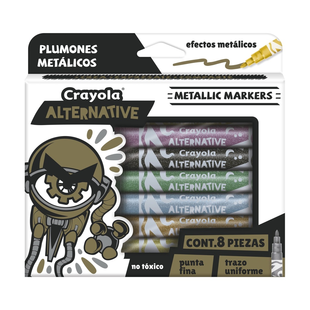 MARCADOR CRAYOLA METALICOS C/8PZAS