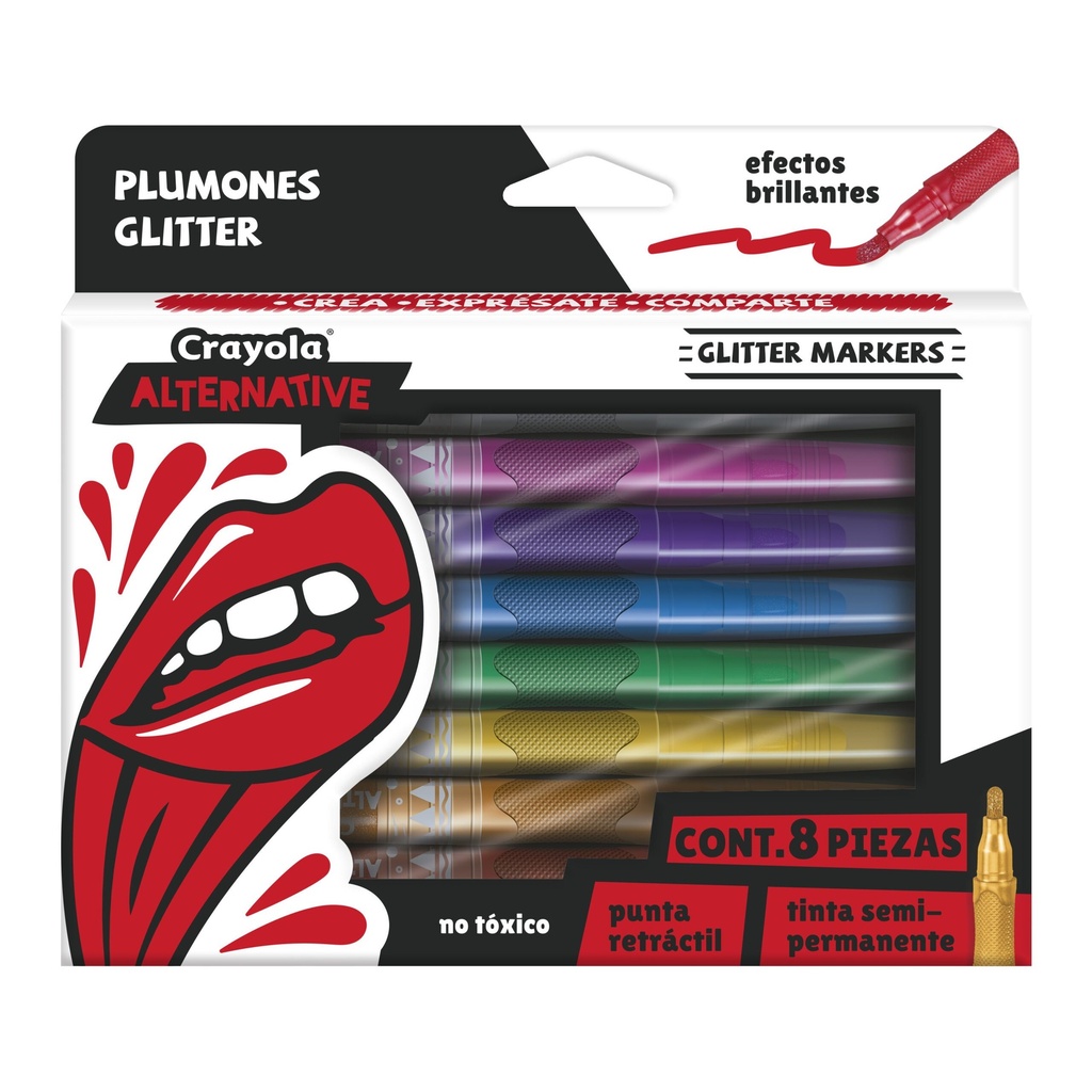 MARCADOR CRAYOLA GLITTER C/8PZAS