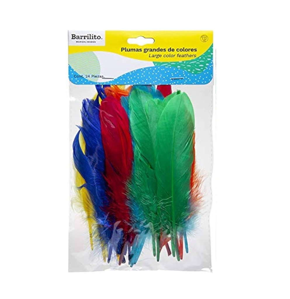 [F024] Plumas grandes de colores bolc/24