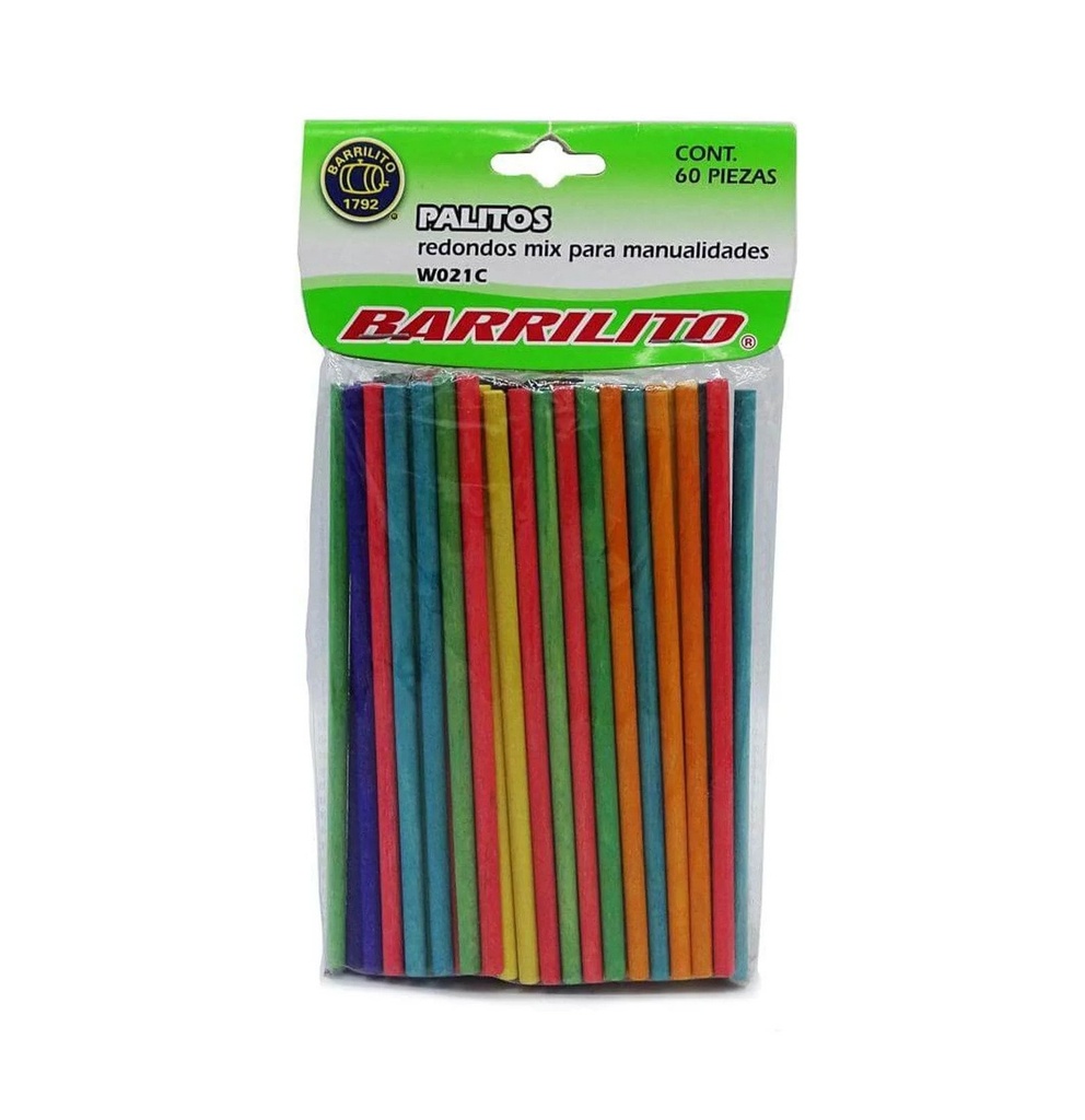Palitos cilíndricos color bol c/60