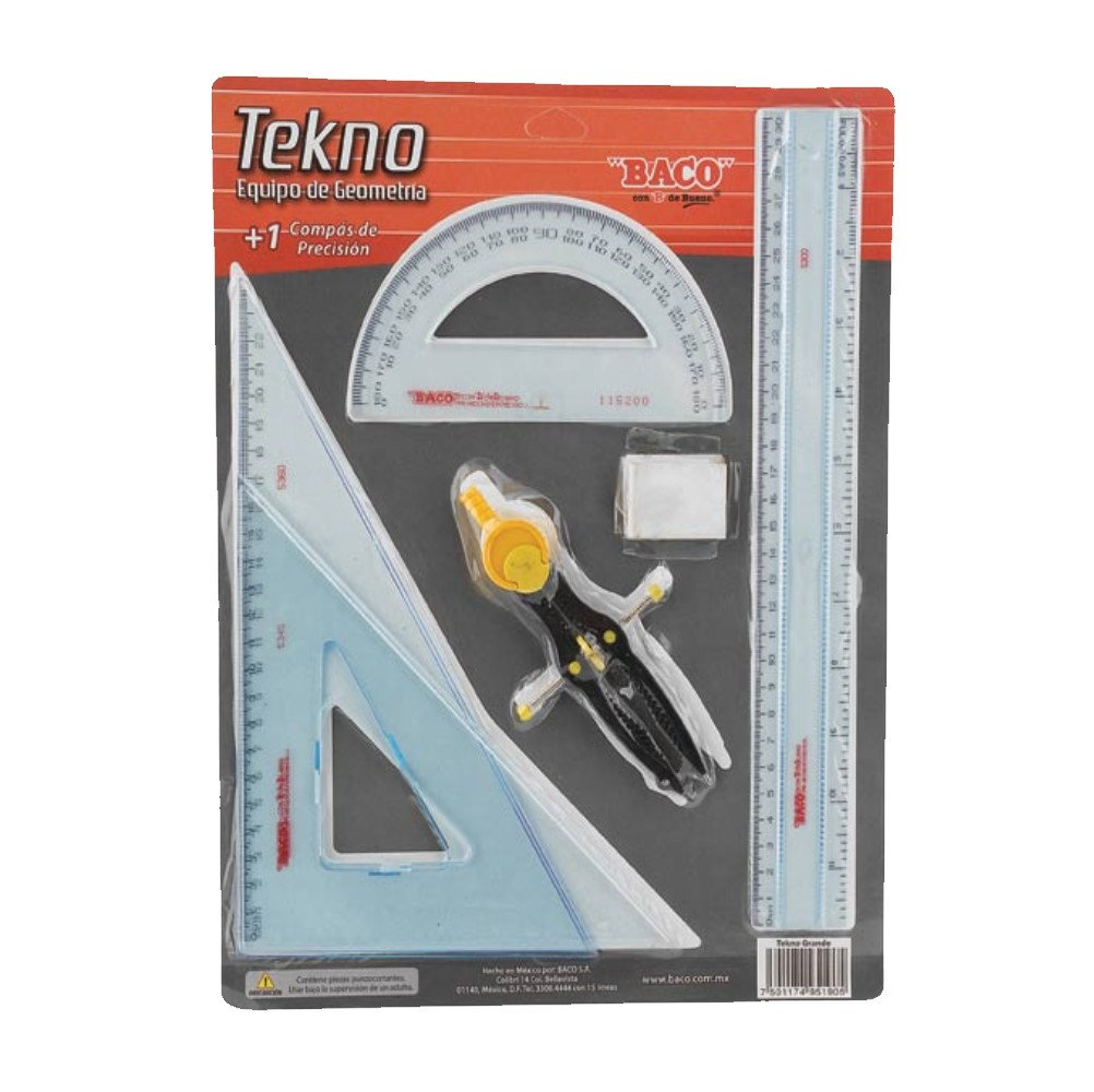 [BAC51905] GEOMETRIA BACO C/COMPAS TEKNO GRANDE C-600