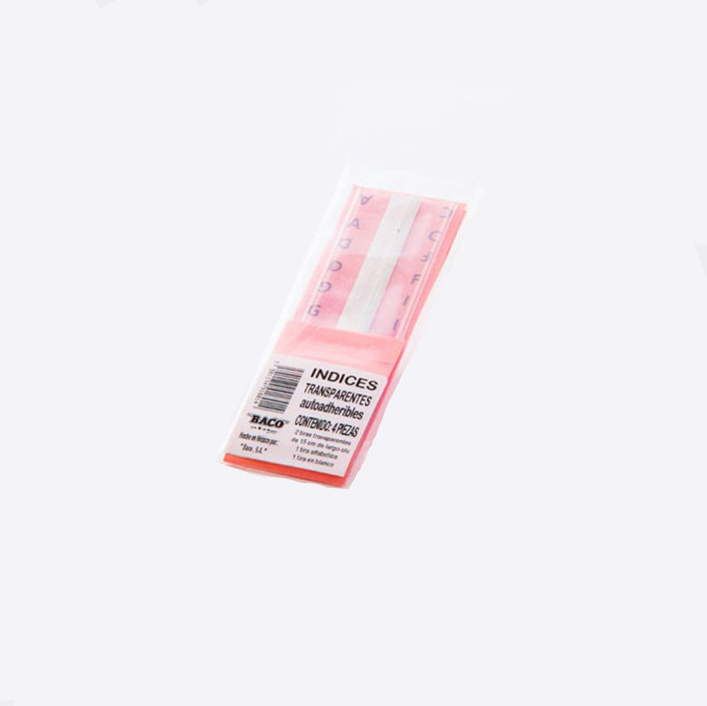 INDICE TRANSPARENTE BACO C/4PZS