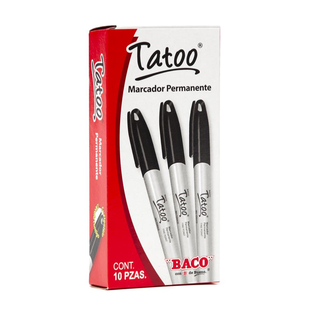 MARCADOR PERMANENTE BACO TATOO NEGRO pz