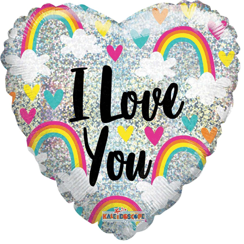 18" RAINBOW AND HEARTS HOLOGRAFICO HVD