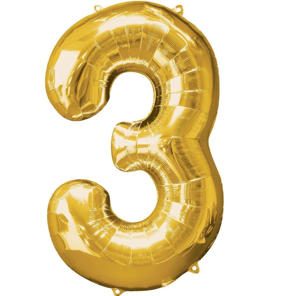 34 NUMBER #3 GOLD SHAPE SUPER SHAPE