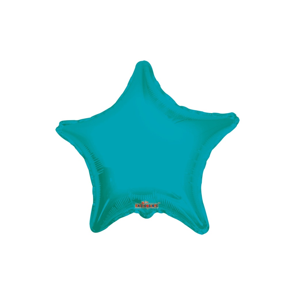 GLOBO 9 TURQUESA SOLIDO  ESTRELLA STANDARD