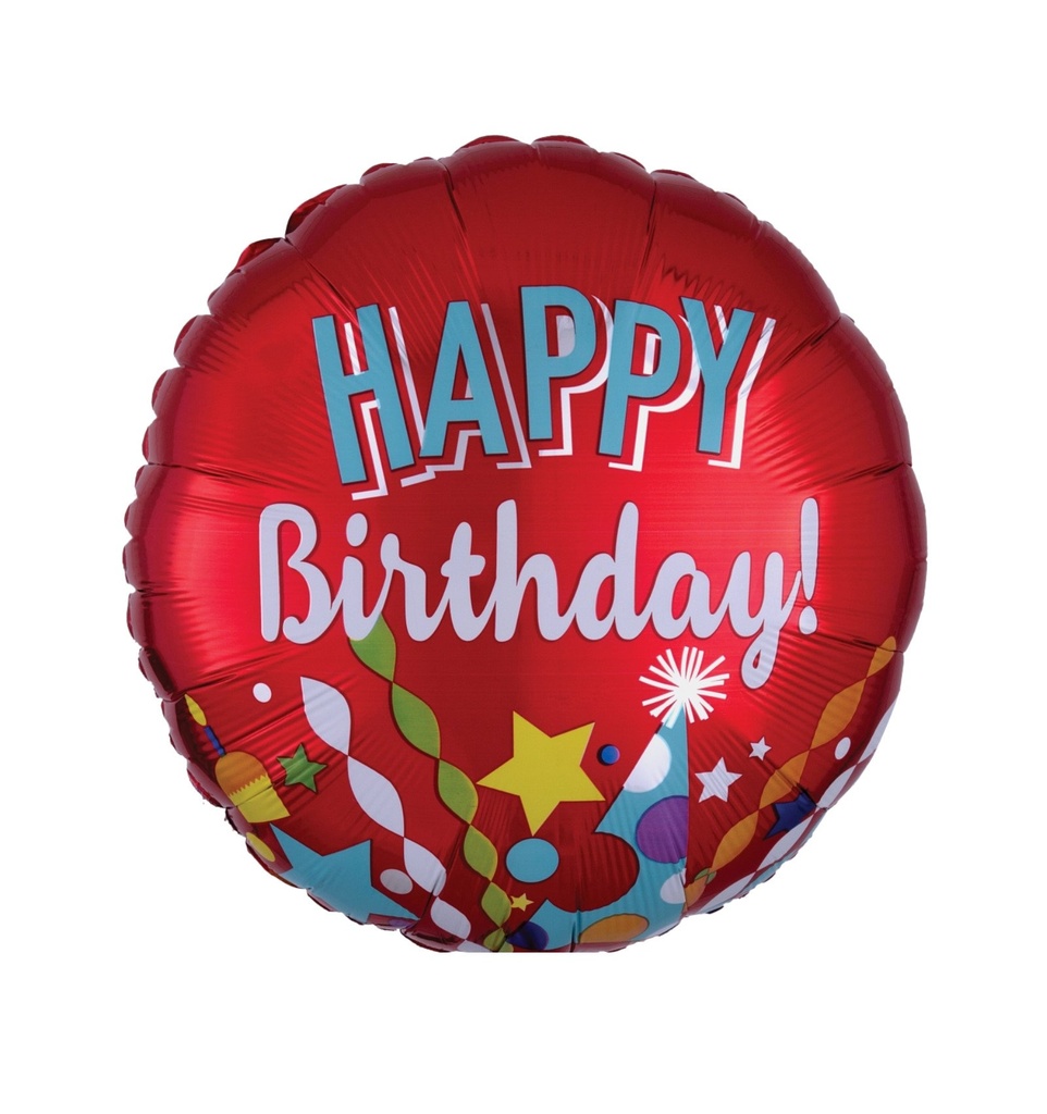 18 FELIZ CUMPLE FESTIVO HOLOGRAFICO AWK BALLOON BUDDIES