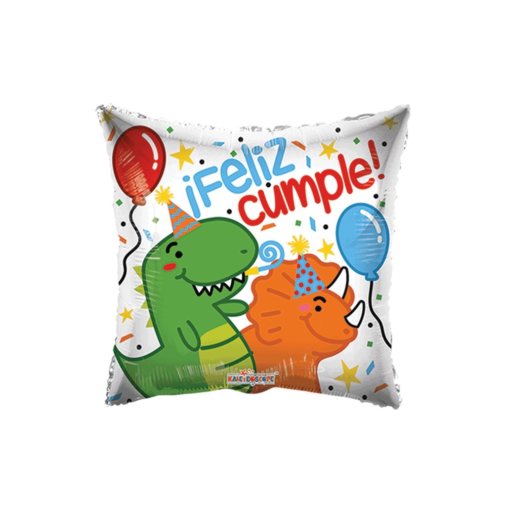 FELIZ CUMPLE DINOSAURIOS CUADRADO