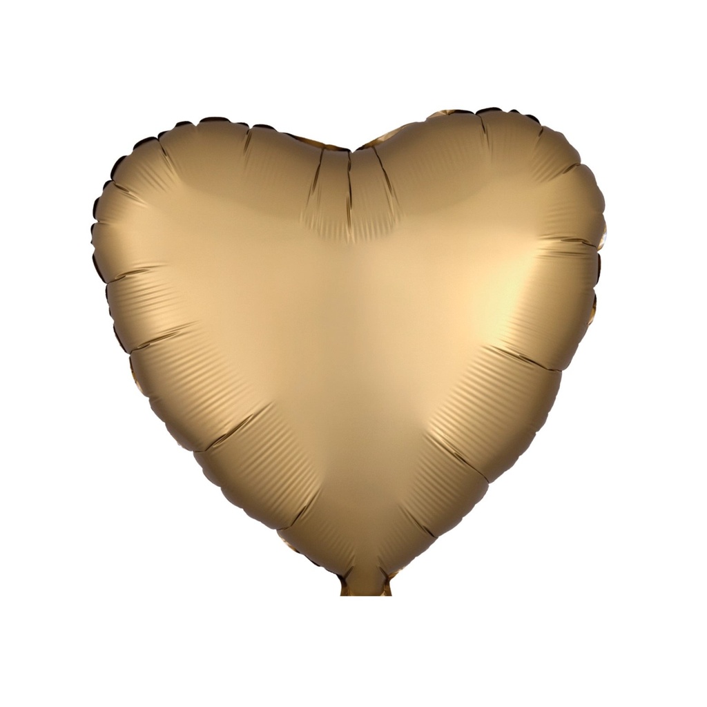 GLOBO MET CORAZON SATIN LUXE GOLD SATEEN HVD