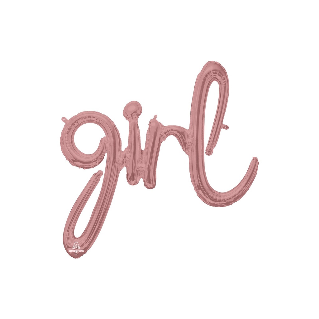 FRASE MET SCRIPT "GIRL" ROSE MINI SHAPE