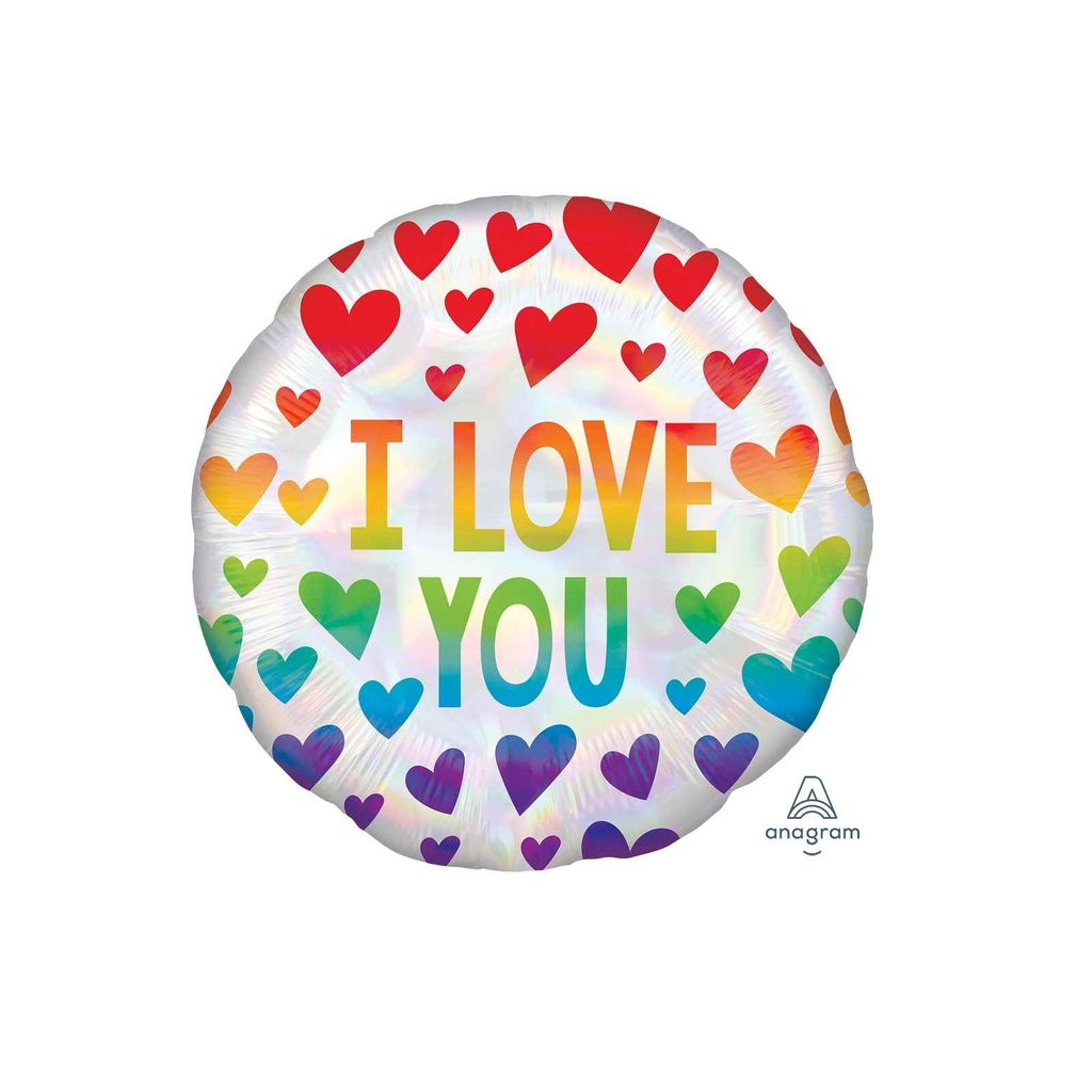 17C HOLO IRIDESCENT RAINBOW HEARTS HVD