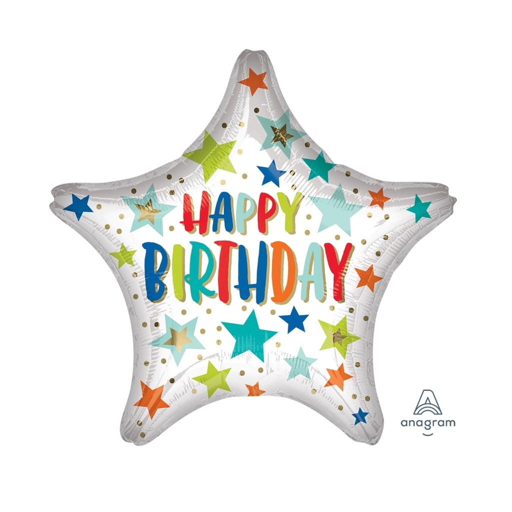 GLOBO MET HBD STARS AND DOTS STARDARD