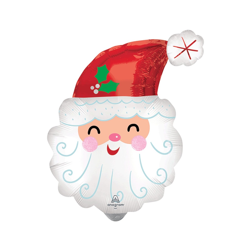 FND MET SMILEY SATIN SANTA HEAD SUPER SHAPE