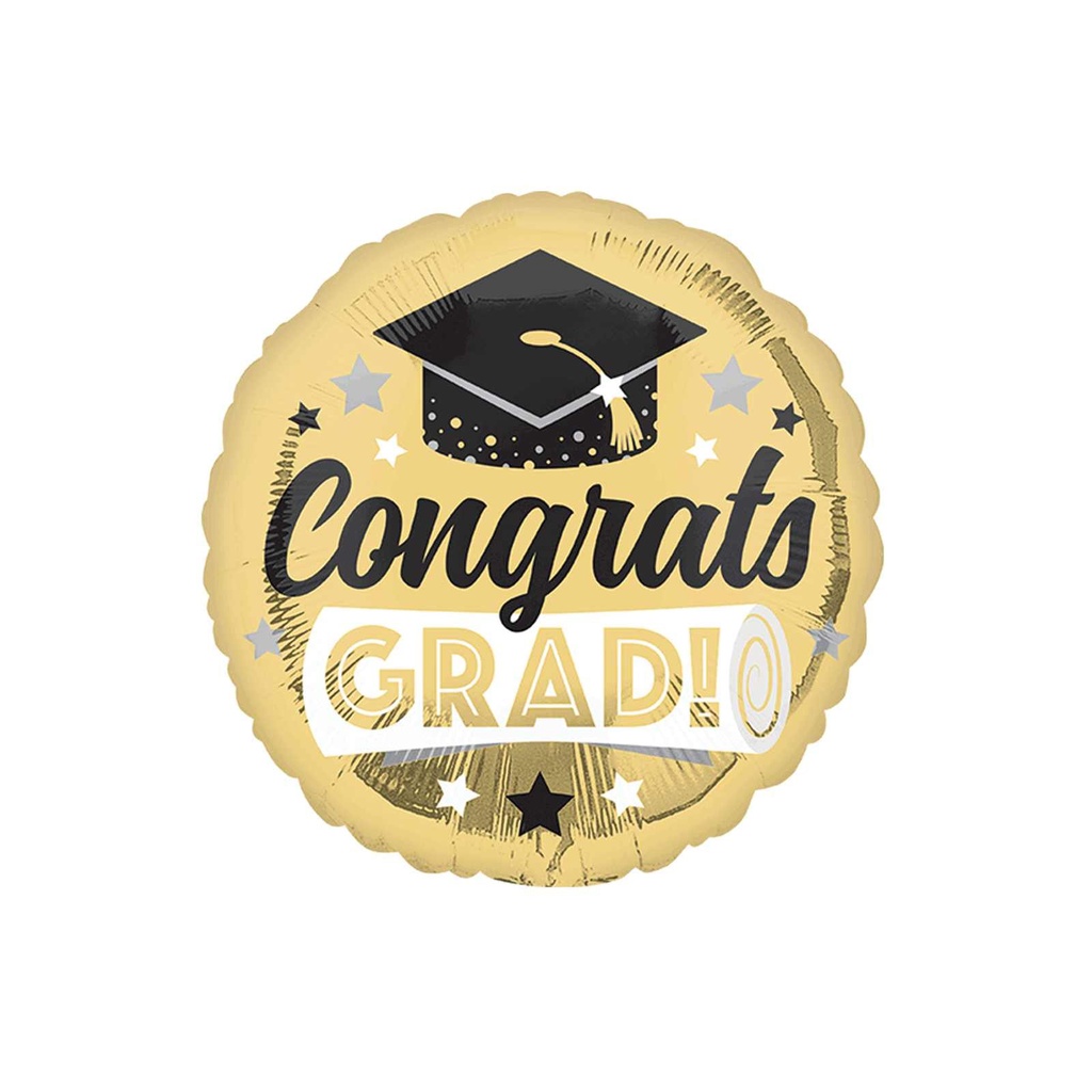 17C MET CONGRATS GRAD SHINY GOLD STANDARD