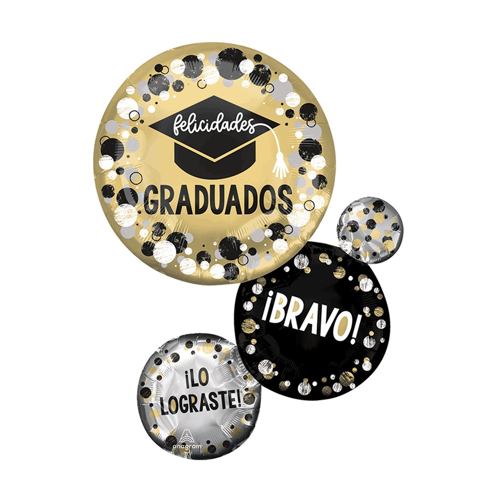 GRAD MET FELICIDADES GRADUADOS CIRCLE SUPER SHAPE