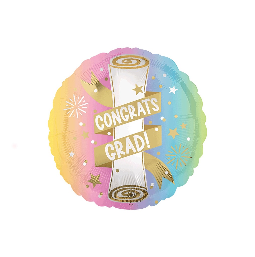 GRAD MET SATIN PASTEL CONGRATS GRAD STD