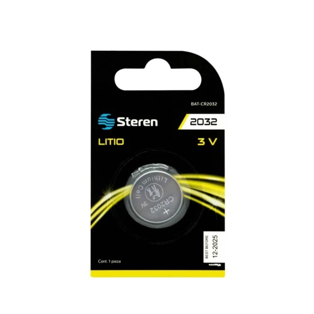 [STE-PIL-2032] PILA DE LITIO STEREN CR2032 BLISTER 1 PZA