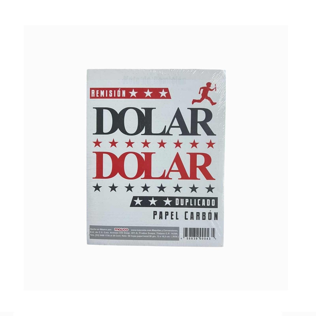 [658838000404] REMISION DOLAR 1/8 C/CARBON C/50HJS MAYCO