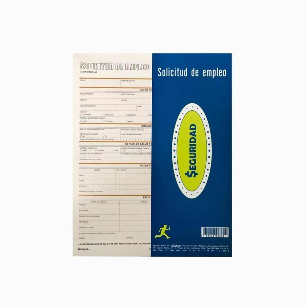 SOLICITUD DE EMPLEO SEGURIDAD C/25HJS MAYCO