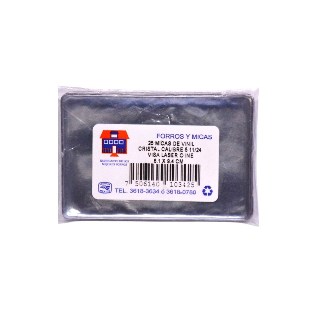 [CAS-0001] MICA DE VINIL VISA LASER O IFE 6.1X9.4 CM C/25 PZS