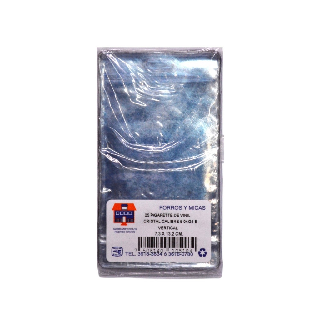 MICA P/GAFETE DE VINIL VERTICAL 7.3X13.2 CM  C/25 PZS