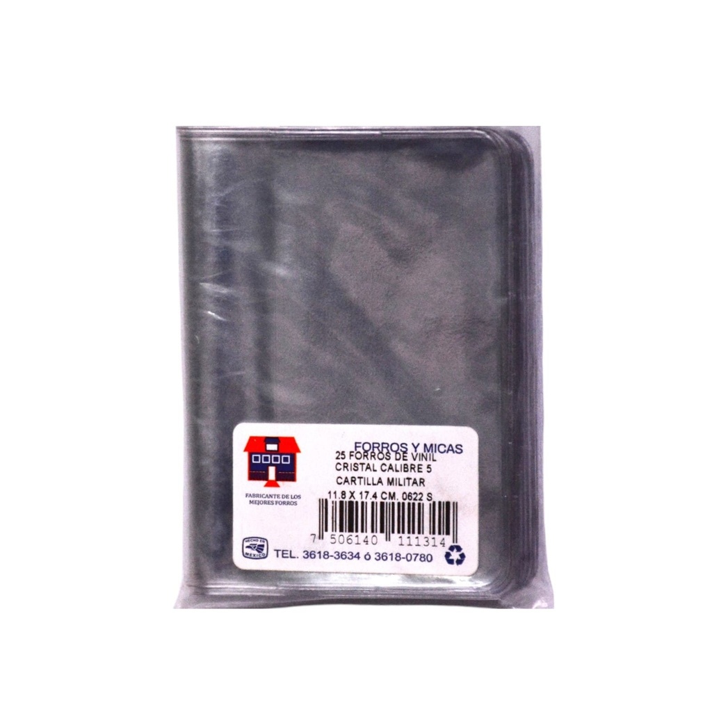 [CAS-0004] MICA DE VINIL FORRO CARTILLA MILITAR C/25 PZA