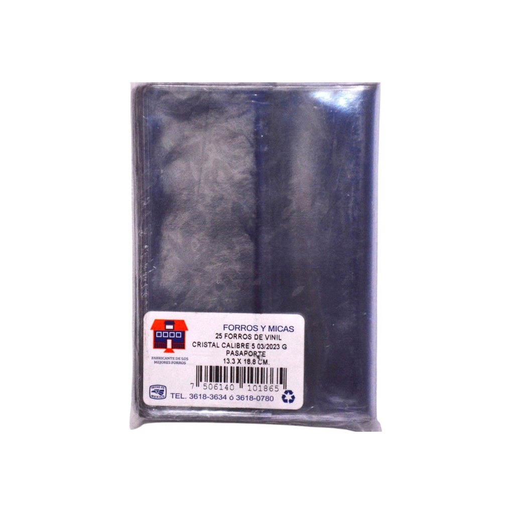 MICA DE VINIL FORRO PASAPORTE C/25 PZS