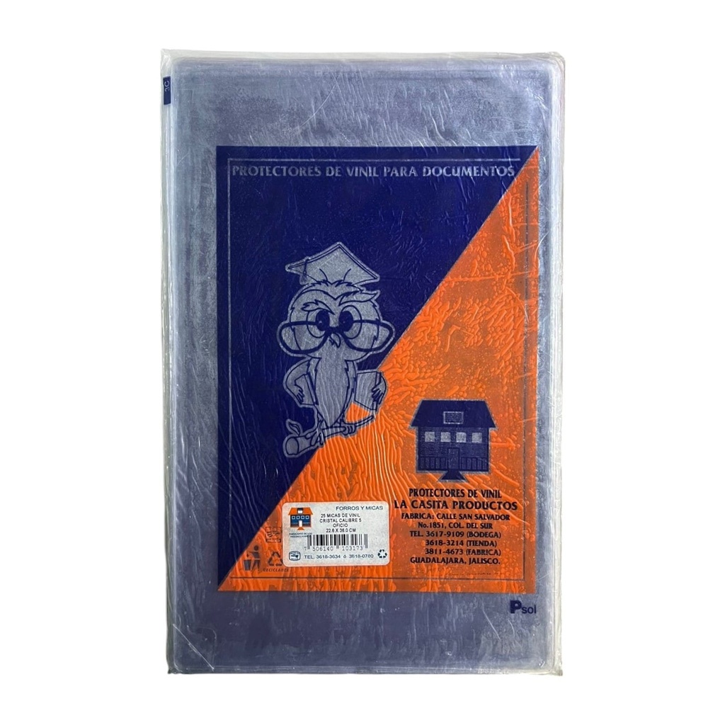[CAS-0007] MICA DE VINIL TAMAÑO OFICIO C/25 PZS