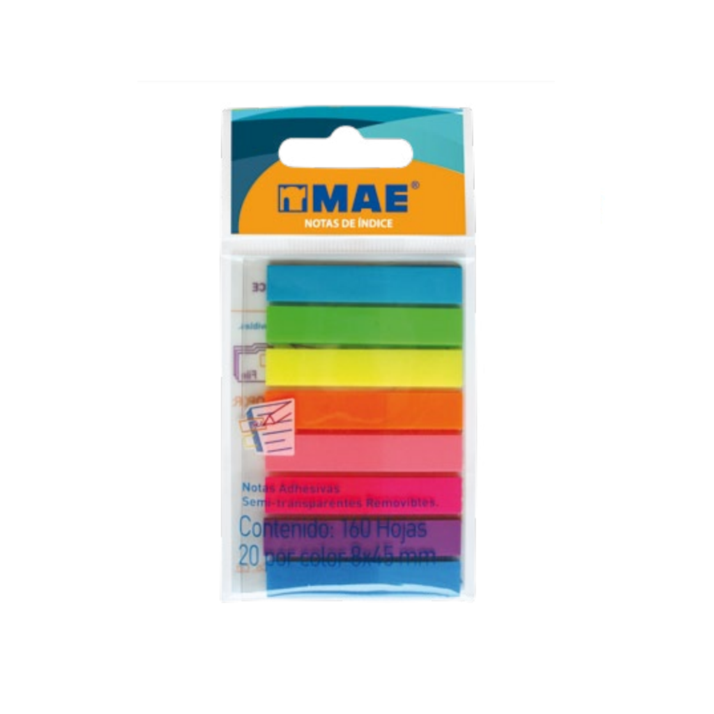 [MAE21401] POST IT MAE SEMITRANSPARENTES REMOVIBLES 8X45MM C/160 HJS