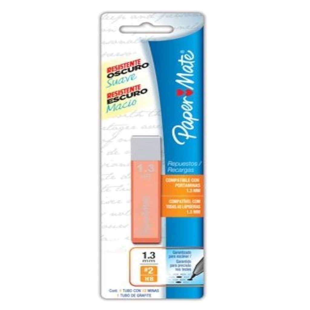 [041540007432] PUNTILLA PAPER MATE 1.3MM HB TUBO C/12 MINAS