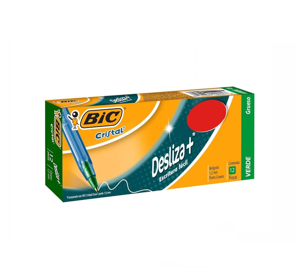[070330199248] BOLIGRAFO BIC CRISTAL DESLIZA+ 1.2MM VERDE