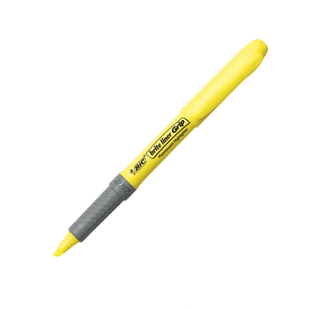 [070330312555] MARCADOR BIC BRITE LINER GRIP AMARILLO