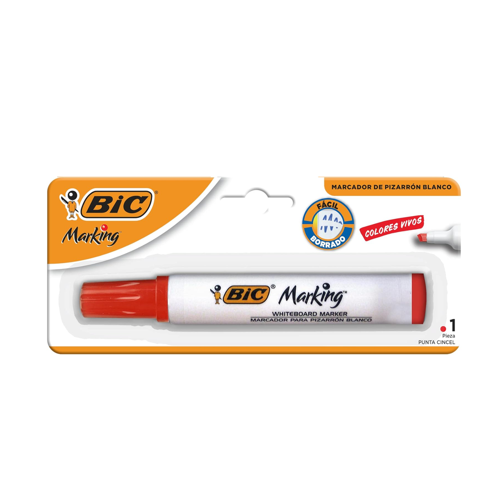 MARCADOR BIC P/PIZARRON BLANCO ROJO