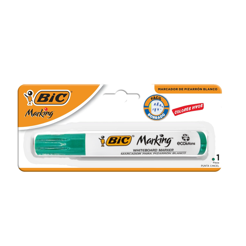 MARCADOR BIC P/PIZARRON BLANCO VERDE