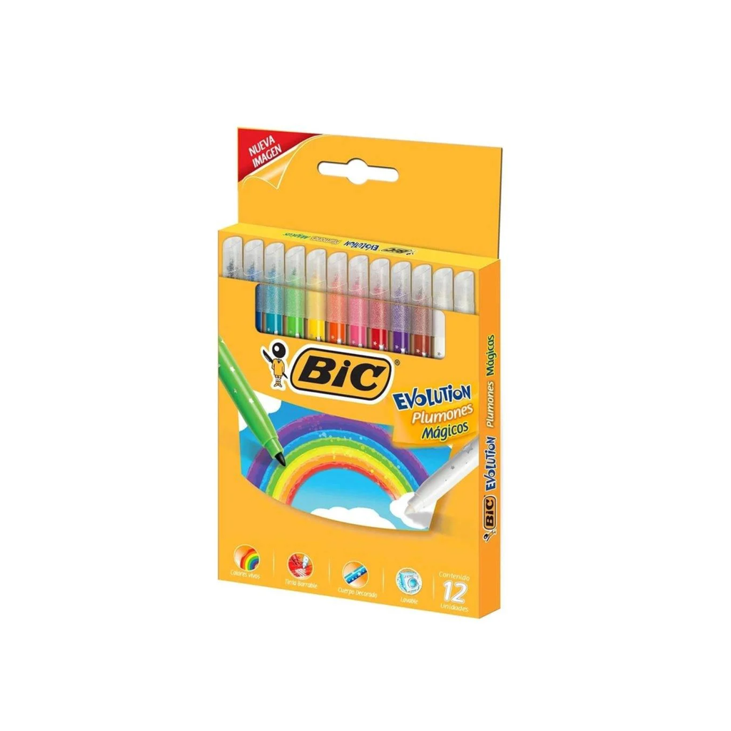 MARCADOR BIC PLUMONES MAGICOS C/12 PZS
