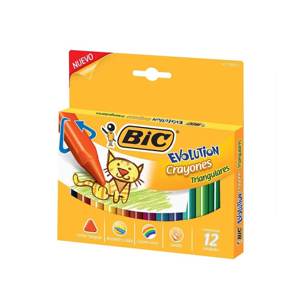 COLORES CRAYONES TRIANGULAR BIC C/12PZS