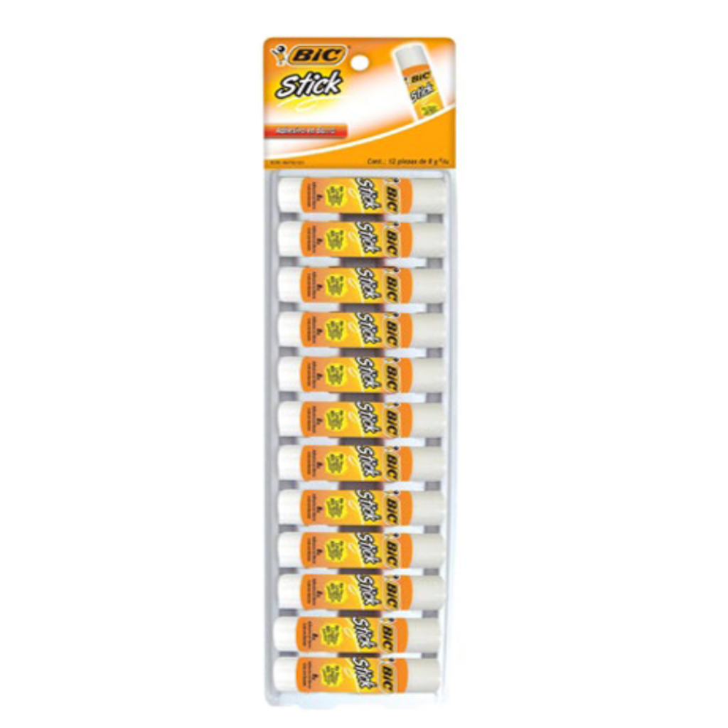 PEGAMENTO BIC LAPIZ ADHESIVO STICK 8G BISTER C/12PZS