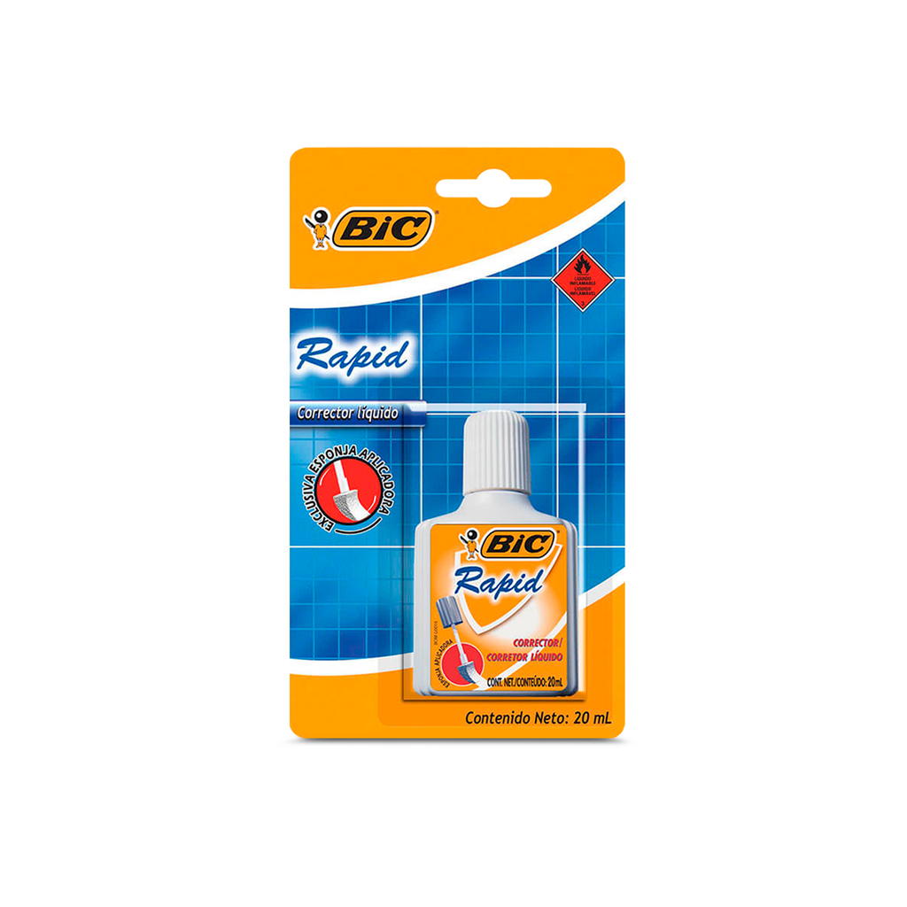CORRECTOR BIC LIQUIDO RAPID CON ESPONJA