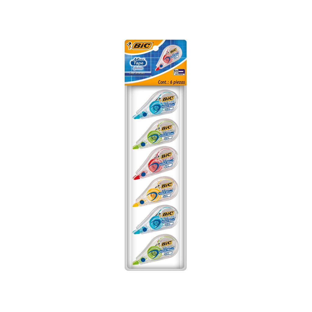 [070330515765] CORRECTOR BIC CINTA MINI POCKET C/6 PZS